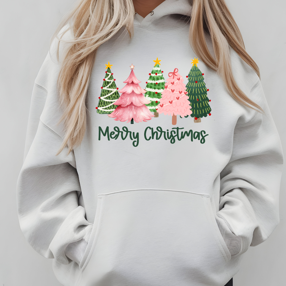 Merry Christmas Trees Pink Christmas
