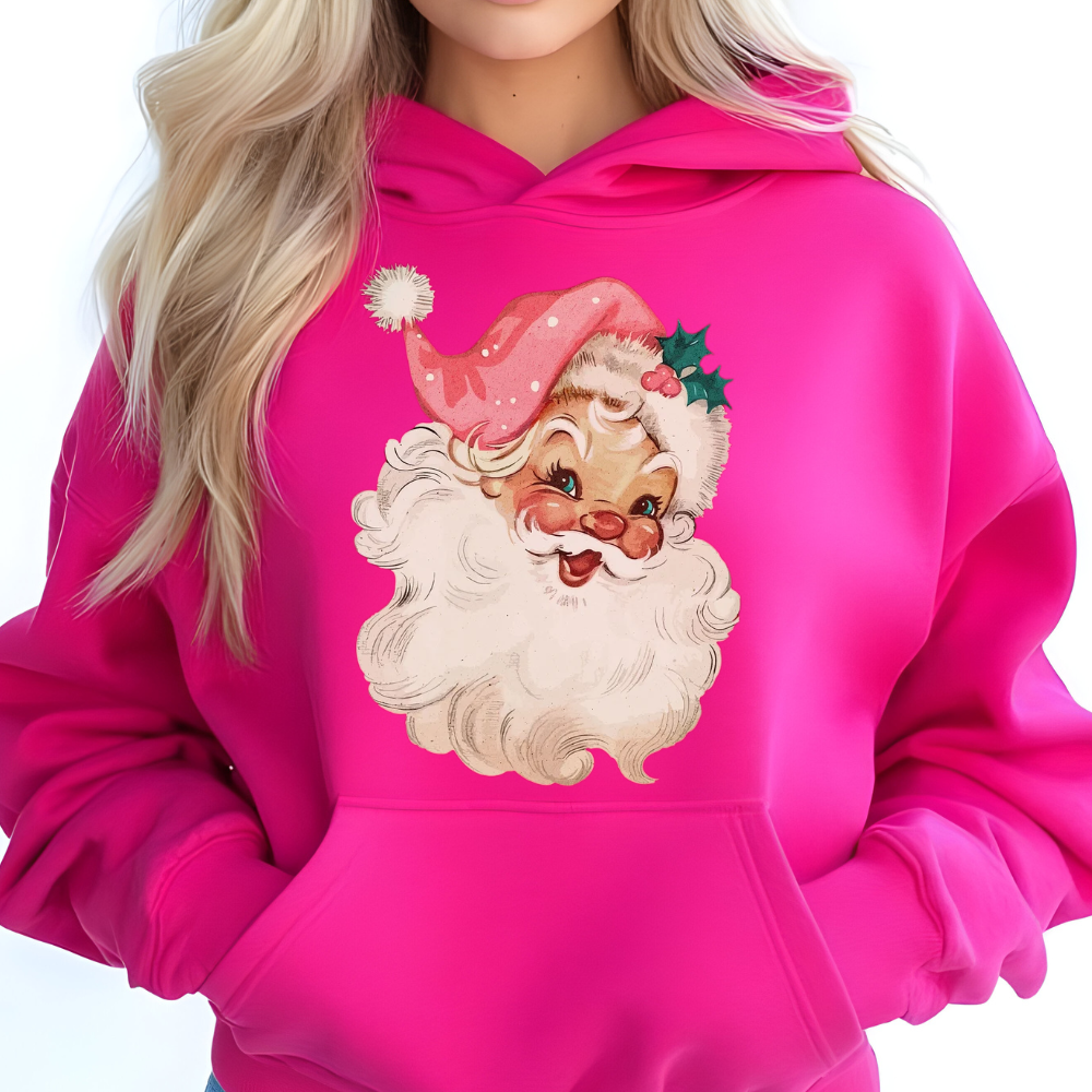 Pink Santa Retro Christmas