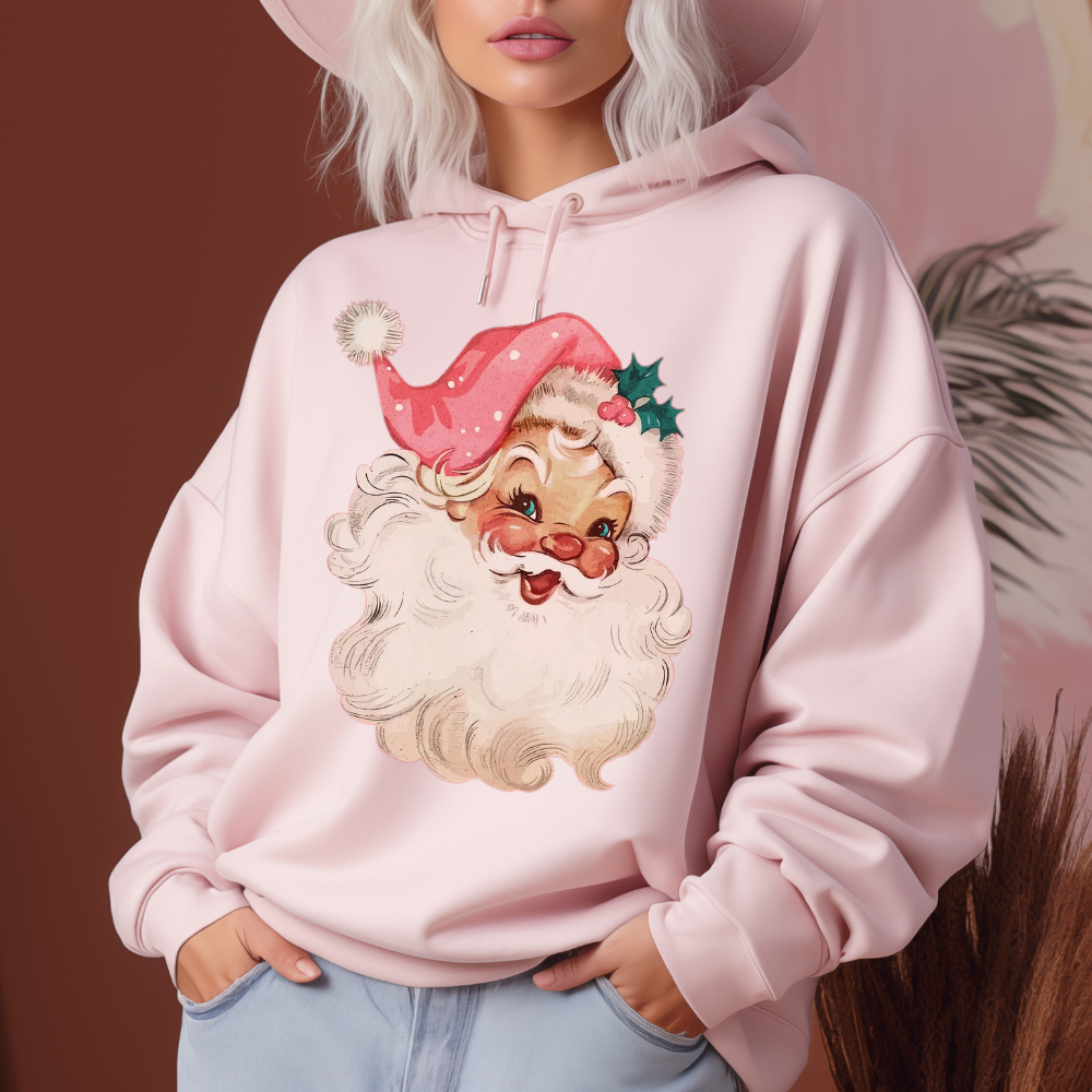 Pink Santa Retro Christmas