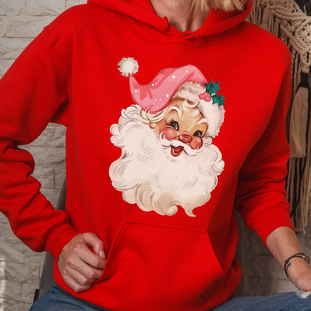 Pink Santa Retro Christmas