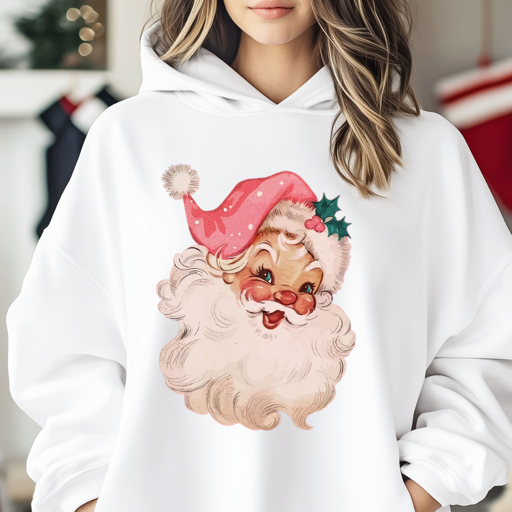 Pink Santa Retro Christmas