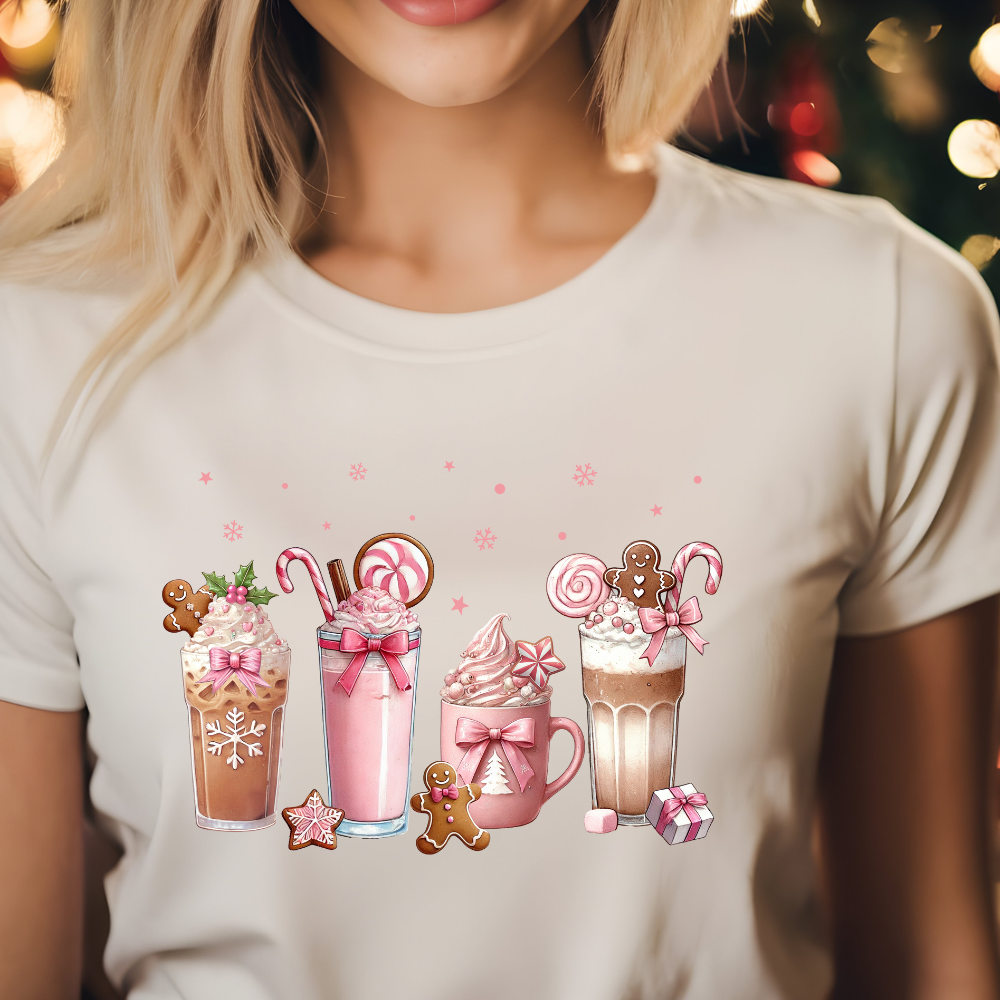 Christmas Coffee Pink Coquette Bow