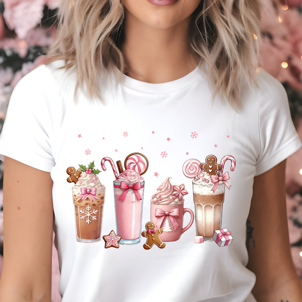 Christmas Coffee Pink Coquette Bow