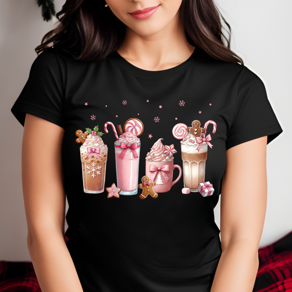 Christmas Coffee Pink Coquette Bow