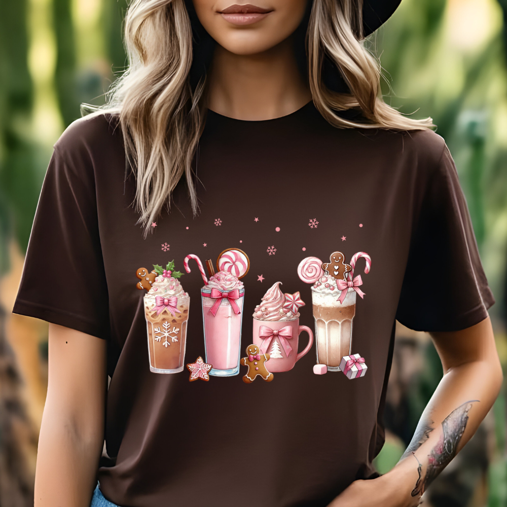 Christmas Coffee Pink Coquette Bow
