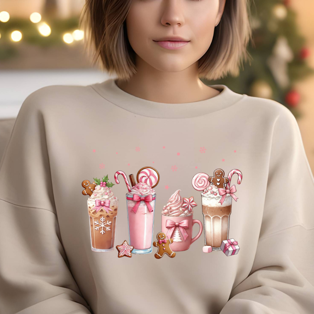 Christmas Coffee Pink Coquette Bow