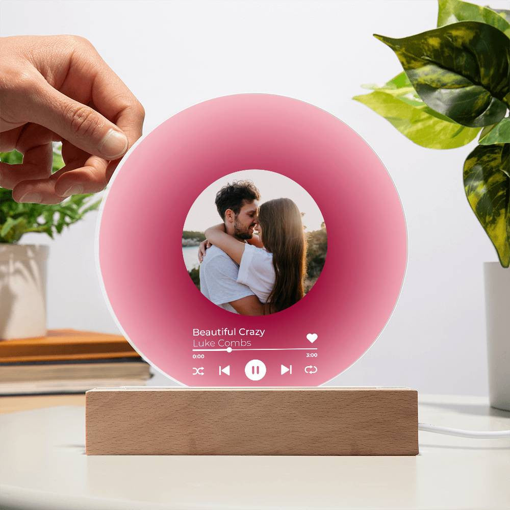 Personalized Vinyl Record with Photo - Acrylic Song Plaque