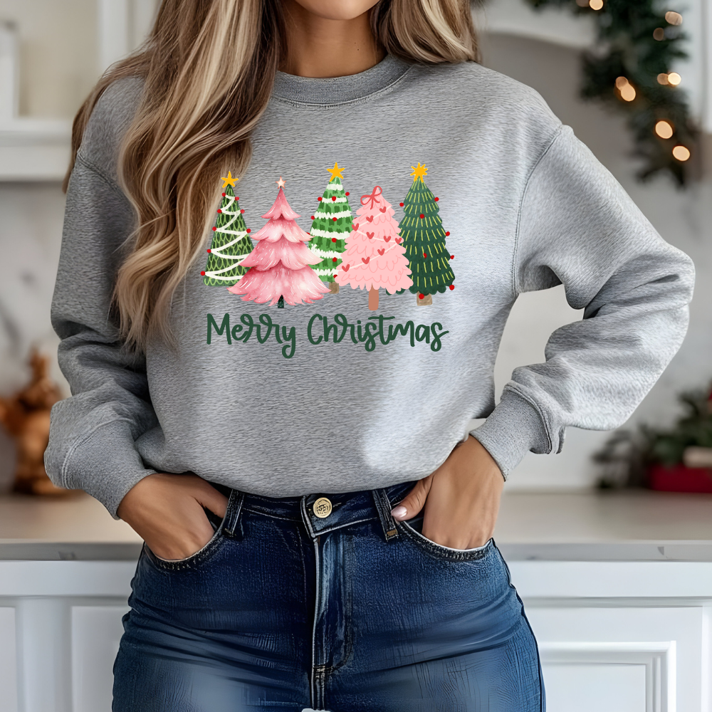 Merry Christmas Trees Pink Christmas