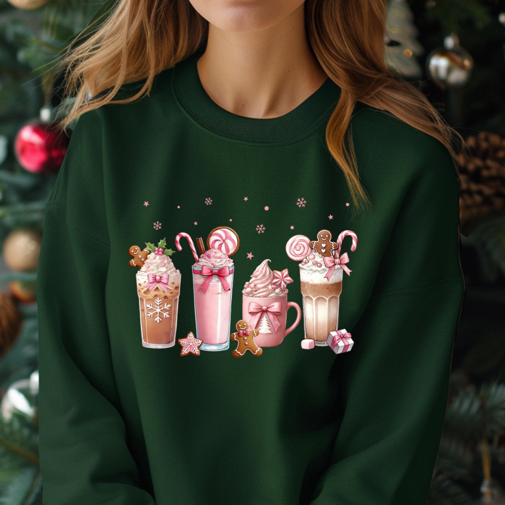 Christmas Coffee Pink Coquette Bow