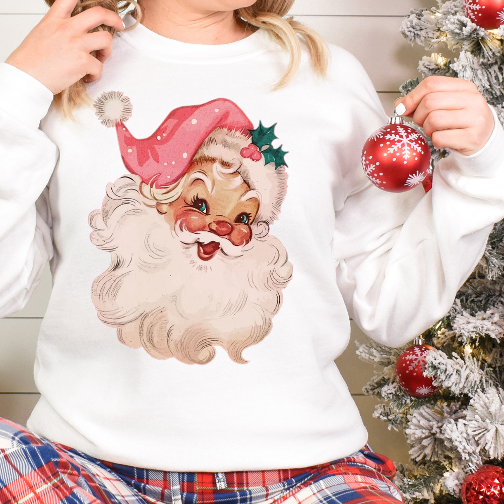 Pink Santa Retro Christmas