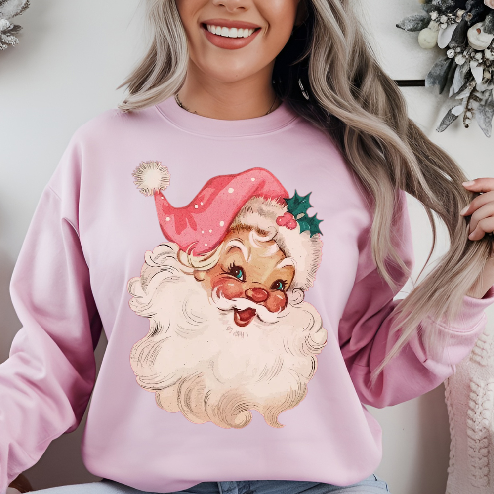 Pink Santa Retro Christmas