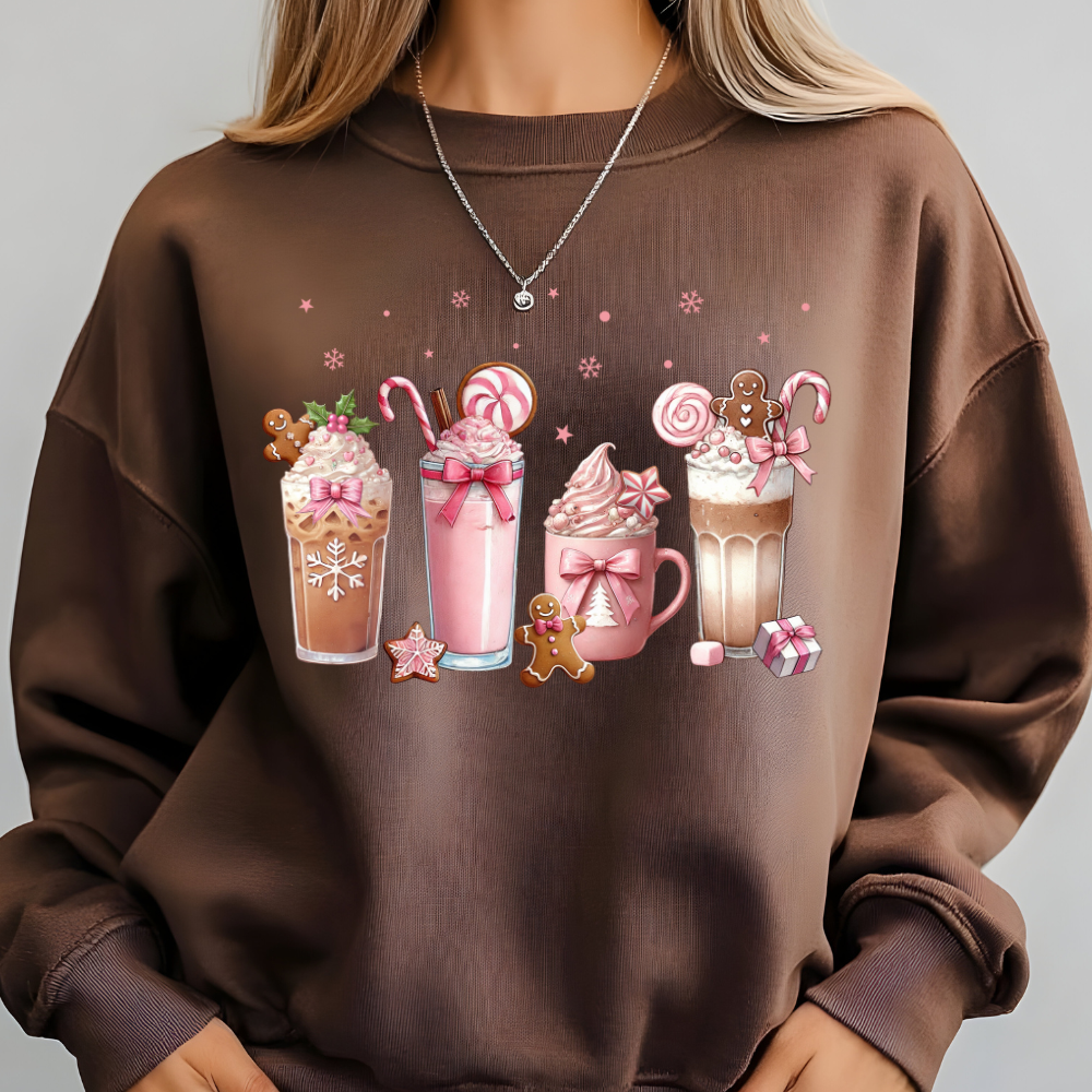 Christmas Coffee Pink Coquette Bow