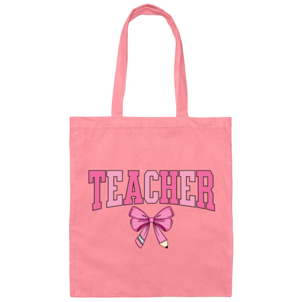 Teacher Pink Bow Tote Bag