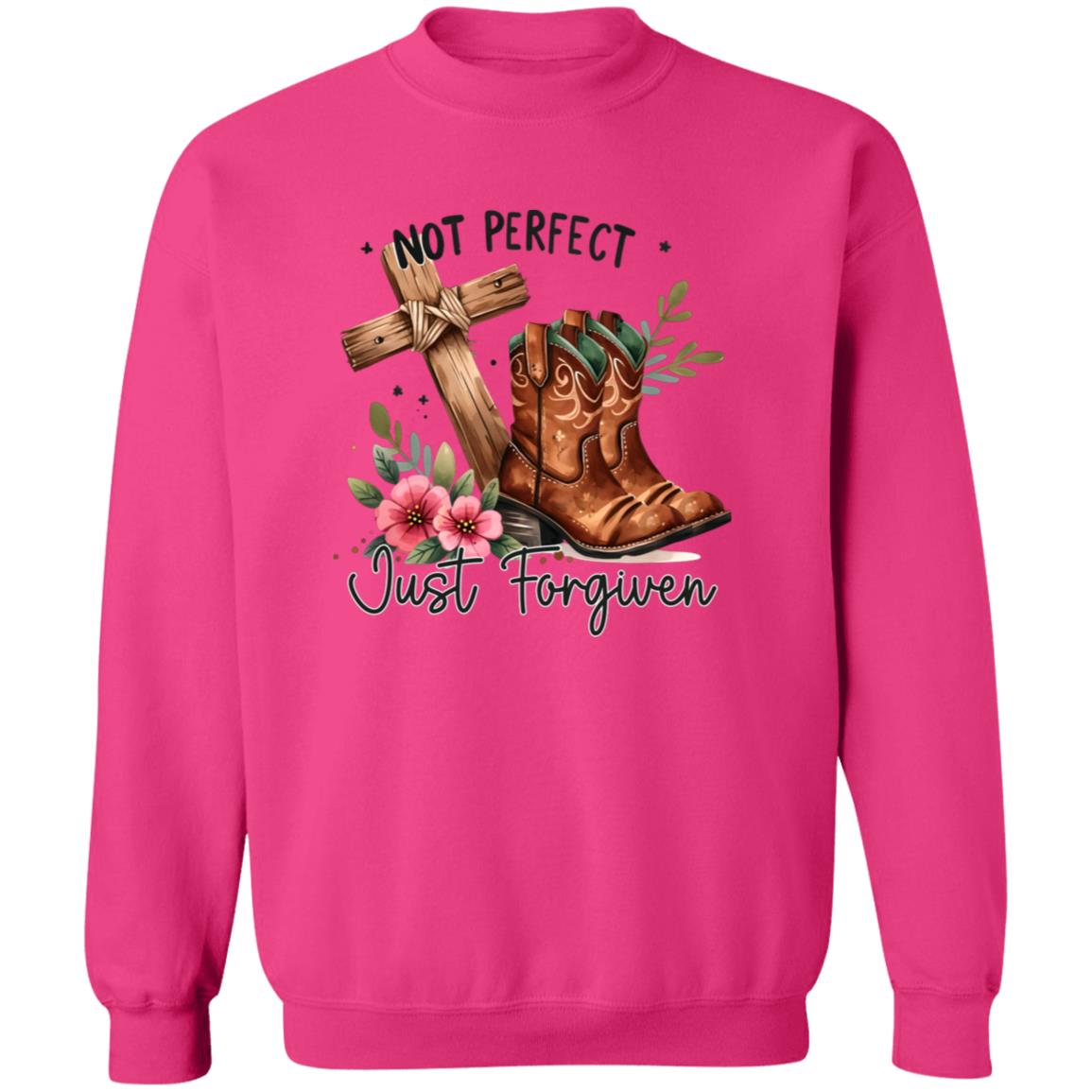 Not Perfect Just Forgiven Boots Sweatshirt