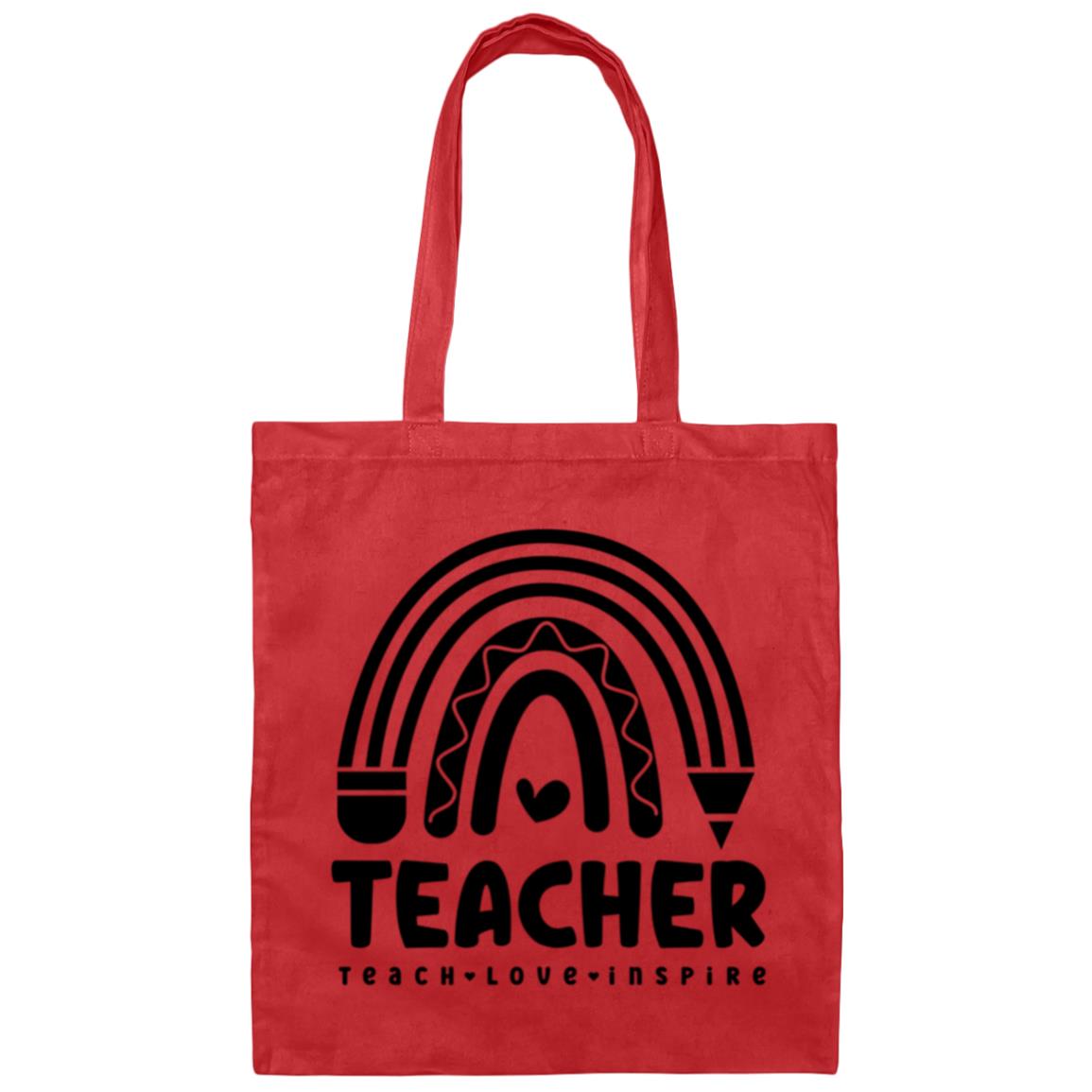Teacher Rainbow in Black Tote Bag