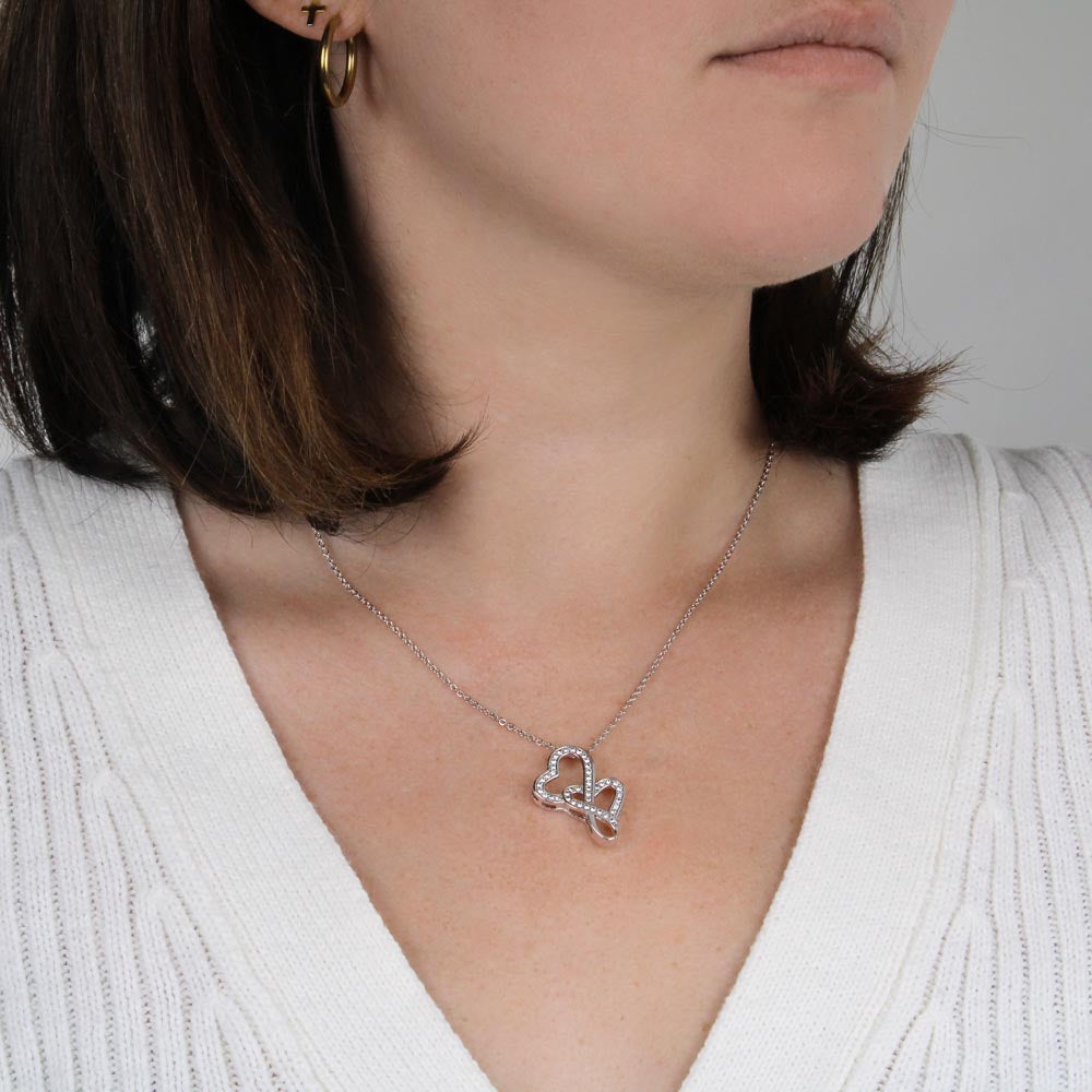 To My Daughter , Love Dad RW : Heart-to-heart Pendant Necklace