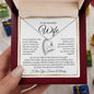 “To My Wife - A Journey of Love Message Card” in White & Gold Forever Love Necklace