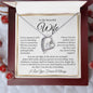 “To My Wife - A Journey of Love Message Card” in White & Gold Forever Love Necklace