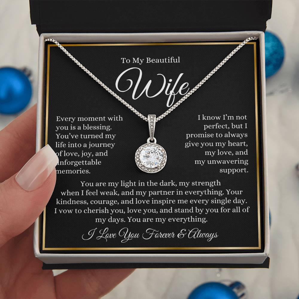 “To My Wife - A Journey of Love Message Card” Eternal Hope Necklace