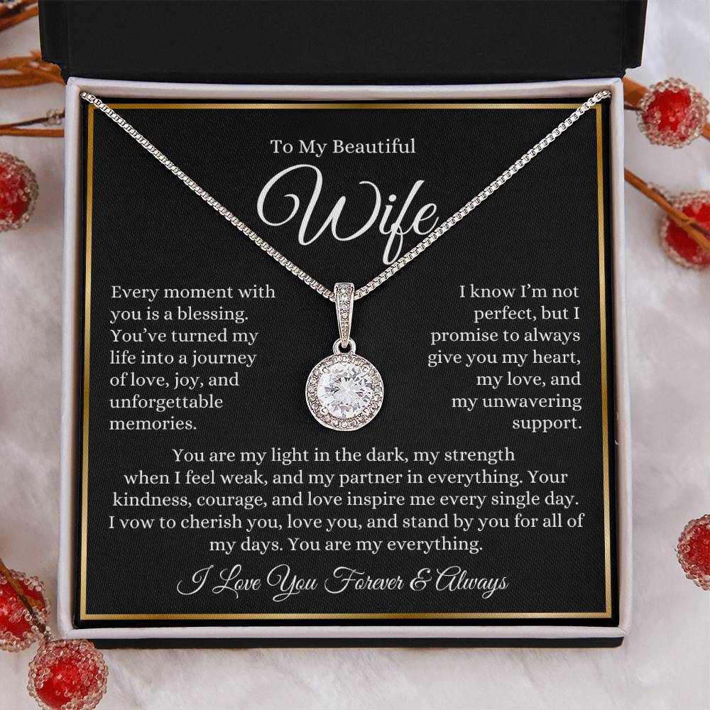 “To My Wife - A Journey of Love Message Card” Eternal Hope Necklace