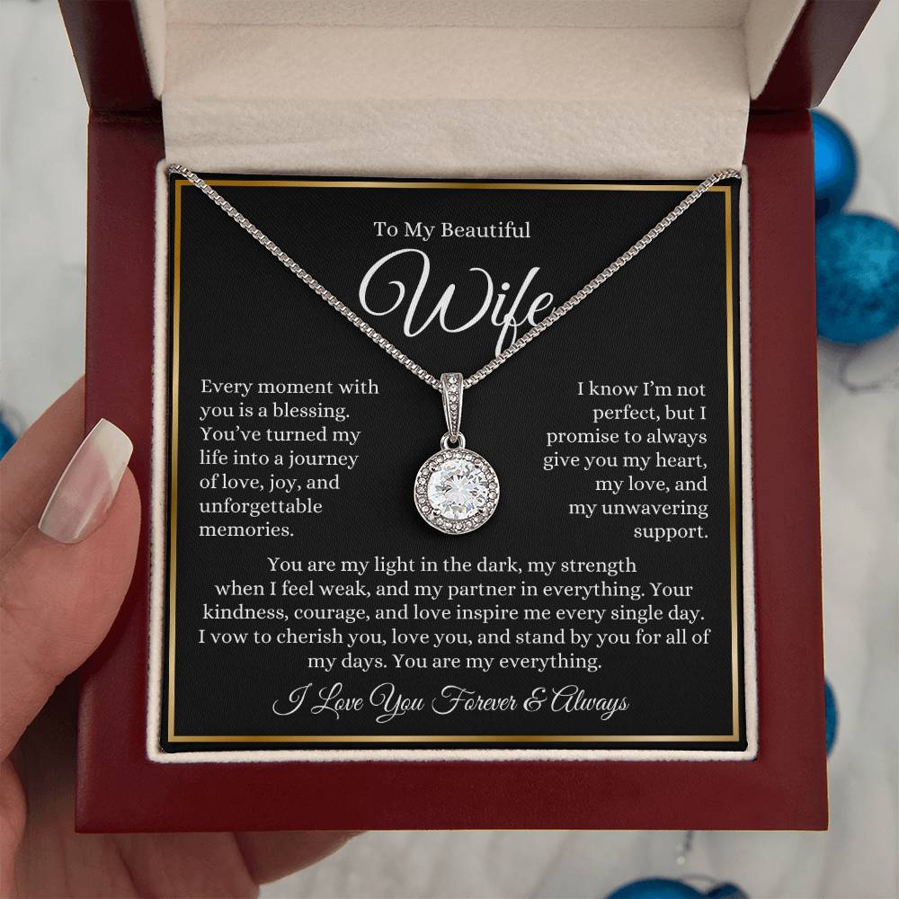 “To My Wife - A Journey of Love Message Card” Eternal Hope Necklace