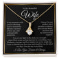 “To My Beautiful Wife - A Journey of Love Message Card” Alluring Beauty Necklace