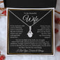 “To My Beautiful Wife - A Journey of Love Message Card” Alluring Beauty Necklace