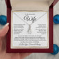 “To My Beautiful Wife - A Journey of Love Message Card” Alluring Beauty Necklace