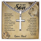 My Son - Never Forget - Cuban Link Chain with Engraved Artisan Cross