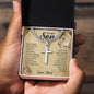 My Son - Never Forget - Cuban Link Chain with Engraved Artisan Cross