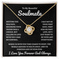 To My Soulmate | Time Ceases to Exist | Love Knot Necklace - BW