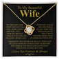 To My Beautiful Wife | My Dreams | Love Knot Necklace