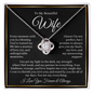 To My Beautiful Wife : BWGold : Love Knot Necklace