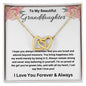 To My Beautiful Granddaughter | I Love You, Forever & Always - Interlocking Hearts necklace