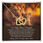 To My Daughter | Remember The Strength | Interlocking Hearts Necklace