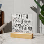 Faith Can Move Mountains | Matthew 17:20 | Acrylic LED Lamp