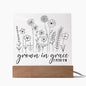 Grown In Grace | 2 Peter 3:18 | Acrylic LED Lamp
