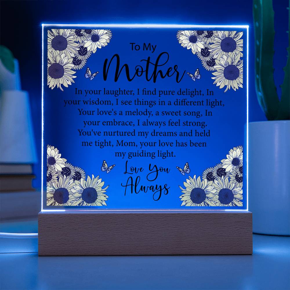 To My Mother SunFlower | Square Acrylic Plaque