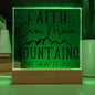 Faith Can Move Mountains | Matthew 17:20 | Acrylic LED Lamp