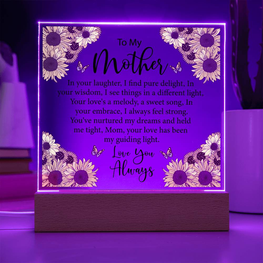 To My Mother SunFlower | Square Acrylic Plaque