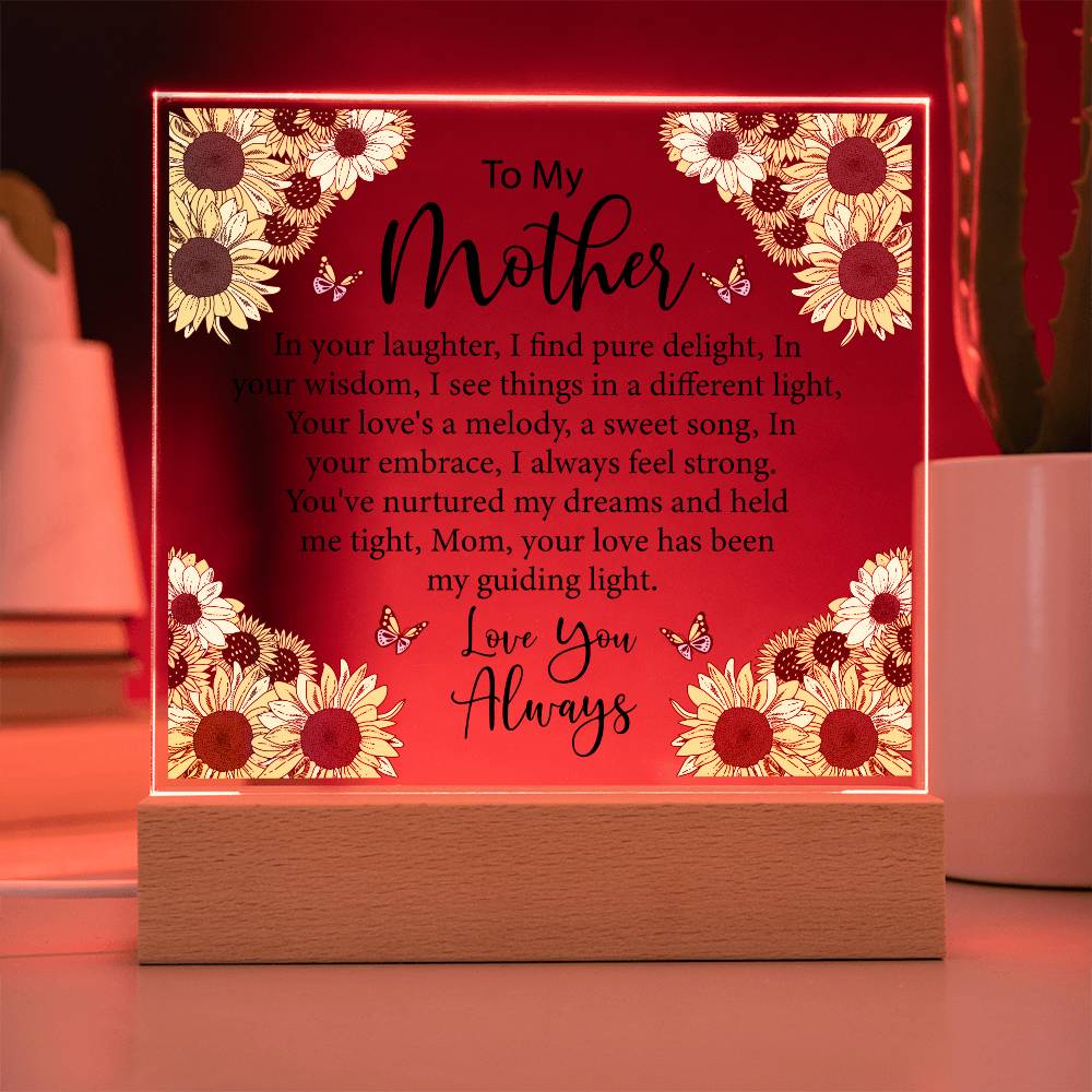 To My Mother SunFlower | Square Acrylic Plaque