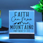 Faith Can Move Mountains | Matthew 17:20 | Acrylic LED Lamp