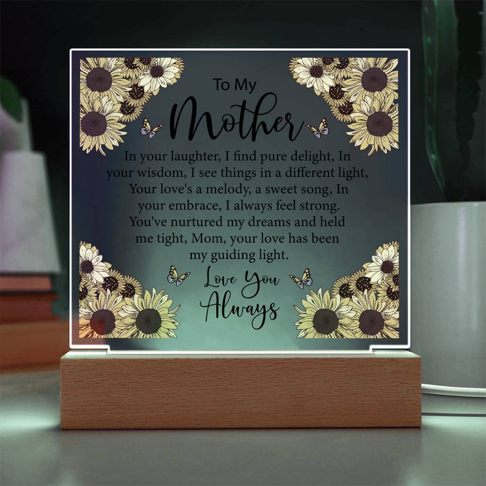 To My Mother SunFlower | Square Acrylic Plaque