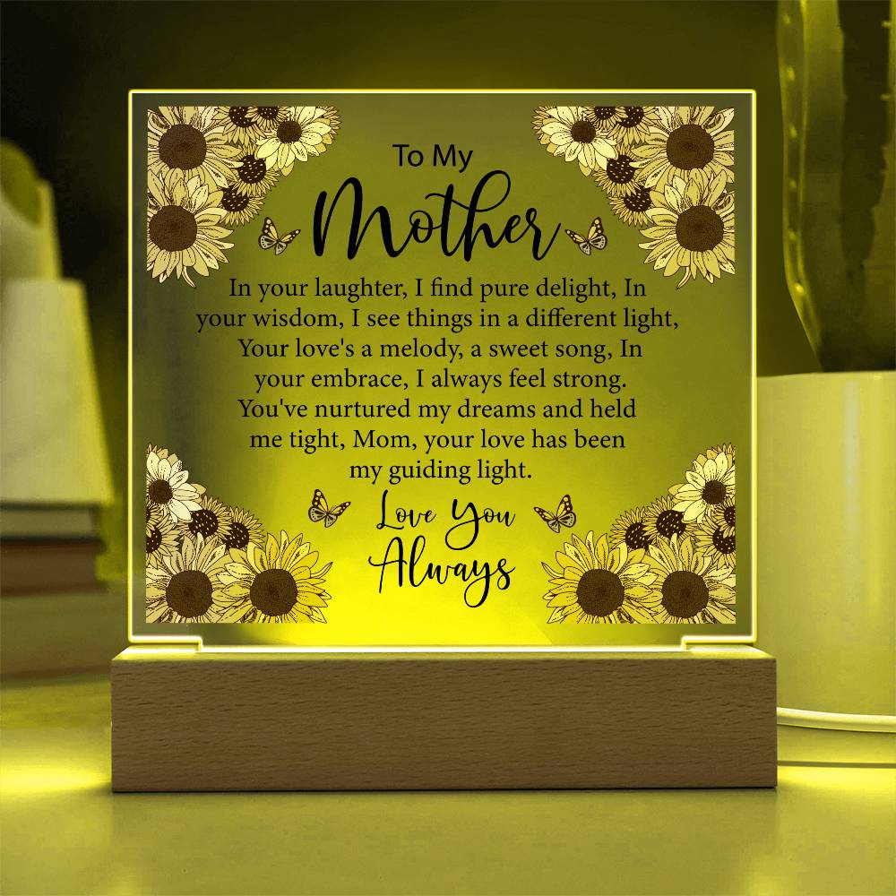 To My Mother SunFlower | Square Acrylic Plaque
