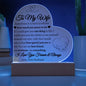 To My Wife | One Thing | Heart Plaque
