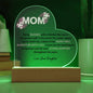 Mom | BLESSED | Heart Acrylic Plaque