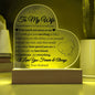To My Wife | One Thing | Heart Plaque
