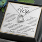 “To My Wife - A Journey of Love Message Card” in White & Gold Forever Love Necklace