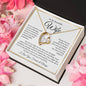 “To My Wife - A Journey of Love Message Card” in White & Gold Forever Love Necklace