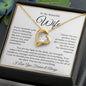 “To My Wife - A Journey of Love Message Card” in White & Gold Forever Love Necklace